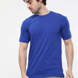 İmalattan Toptan Ucuz Tişört Penye Baskısız Toptan Saks Mavisi Tişört 