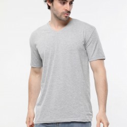 Toptan  Bisiklet Yaka  Baskısız Penye Toptan Gri