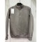 3 İplik Regular/Avrupa Kalıp Yarım Fermuarlı Dik Yaka Baskısız Penye Sweatshirt Toptan Boyalı Gri Yarım Fermuarlı Dik Yaka Sweatshirt