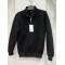 Üç İplik Regular/Avrupa Kalıp Yarım Fermuarlı Dik Yaka Baskısız Penye Sweatshirt Toptan Siyah Yarım Fermuarlı Dik Yaka Sweatshirt